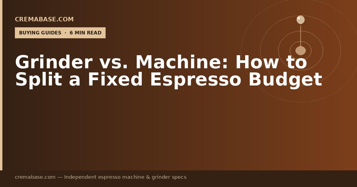 Grinder vs. Machine: How to Split a Fixed Espresso Budget